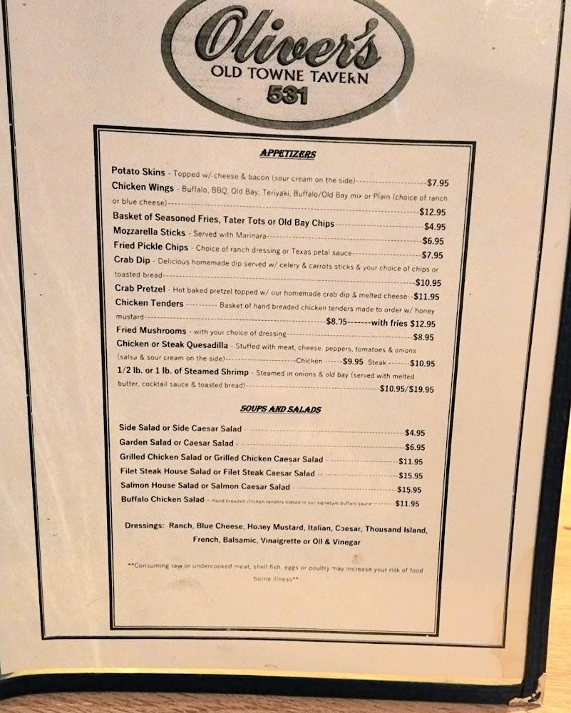 Oliver's Old Town Tavern Menu image 4